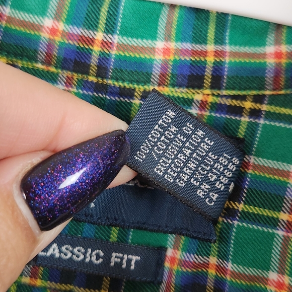 Ralph Lauren Green Plaid Long Sleeve Button Down Shirt Mens Large Pony Classic - Picture 5 of 8